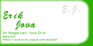 erik jova business card